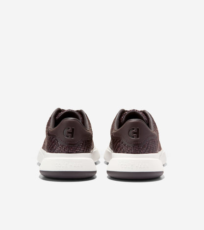 W36966:DK BROWN RAFFIA/DK CHOC  LTHR/WHITE