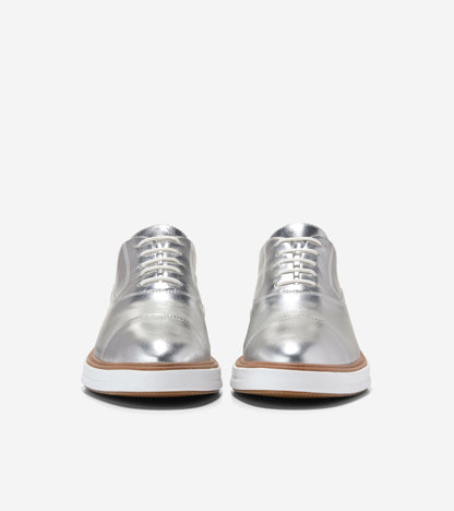 W37726:SILVER METALLIC LEATHER / WHITE
