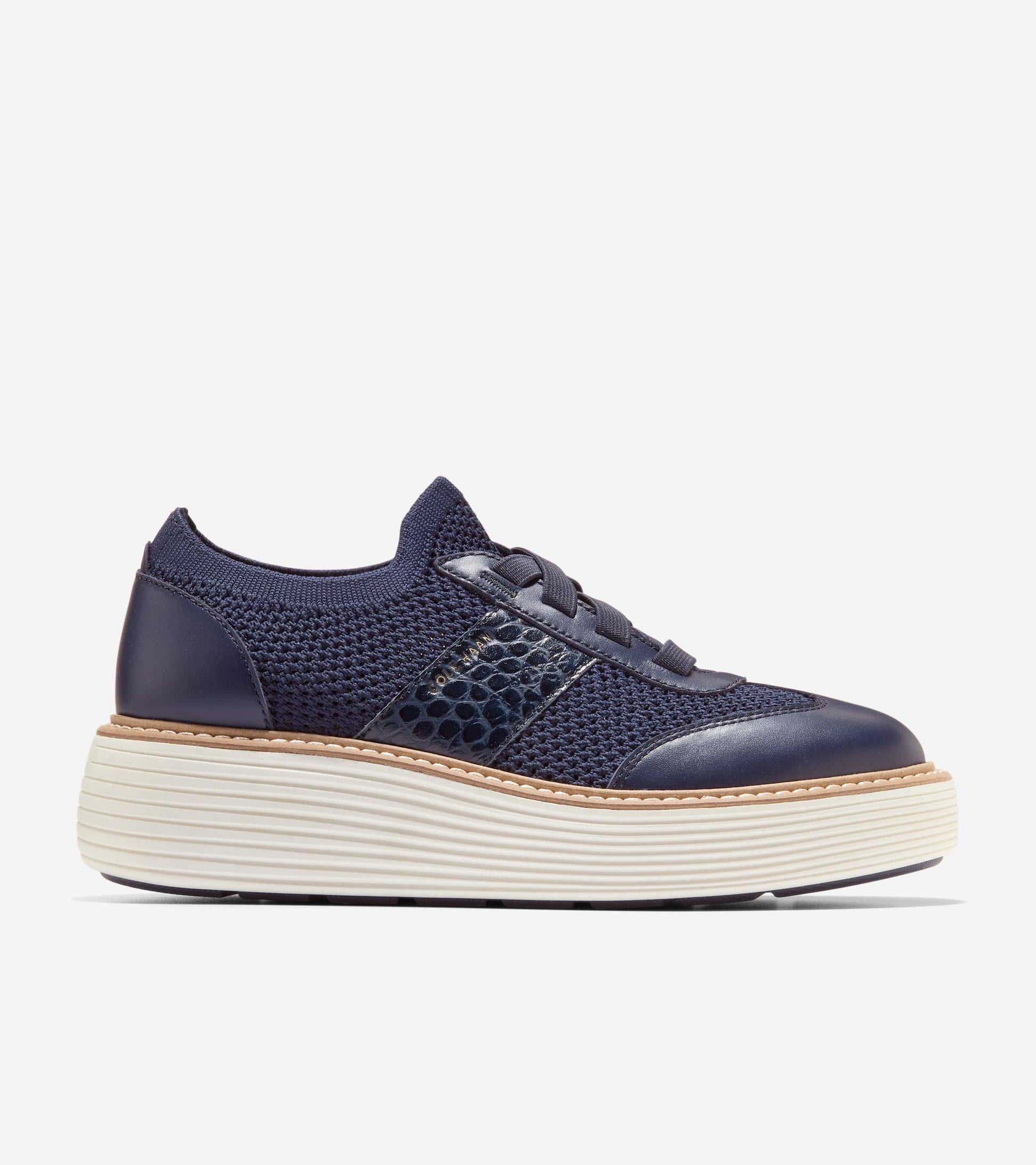 W35602:CH MIDNIGHT MOON SMOOTH/CROC PRINT LTHR