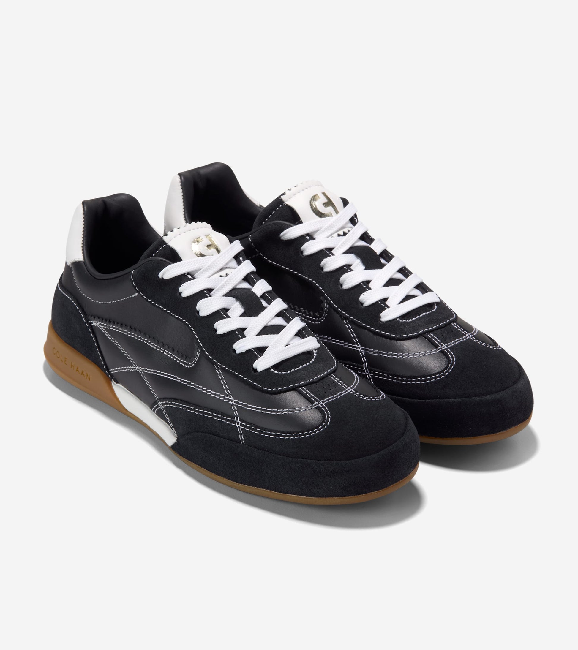 W36554:BLACK SDE/LTHR / WHITE LTHR