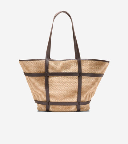 U08153:NATURAL RAFFIA/DK. CHOCOLATE.:0000