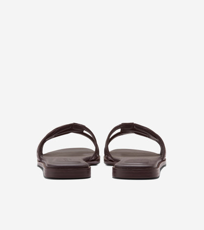W36688:DK BROWN RAFFIA / CH DK CHOCOLATE LTHR