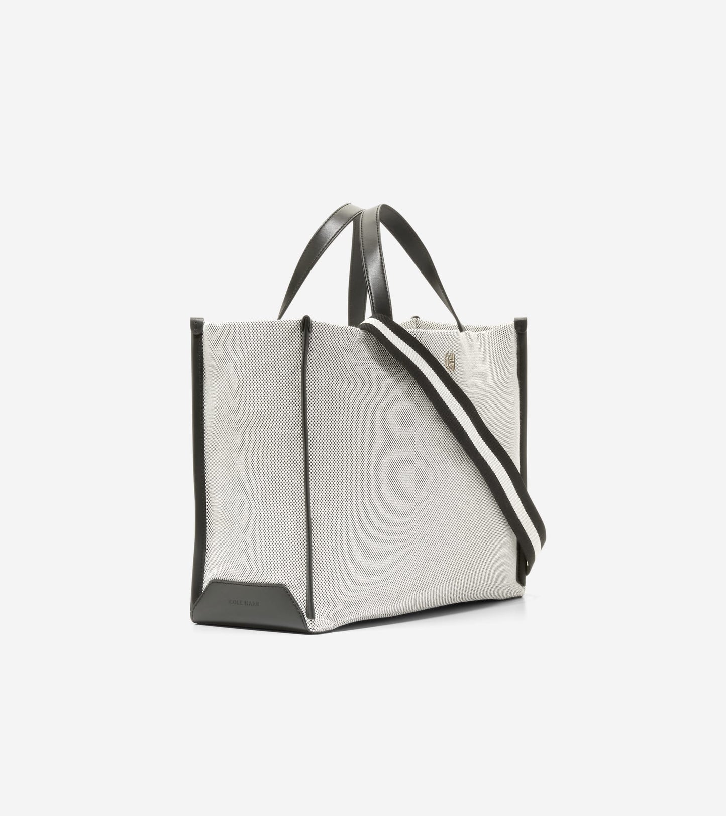 U07660:BLACK-WHITE CANVAS/BLACK TRIM/STRIPED WEBBING:0000