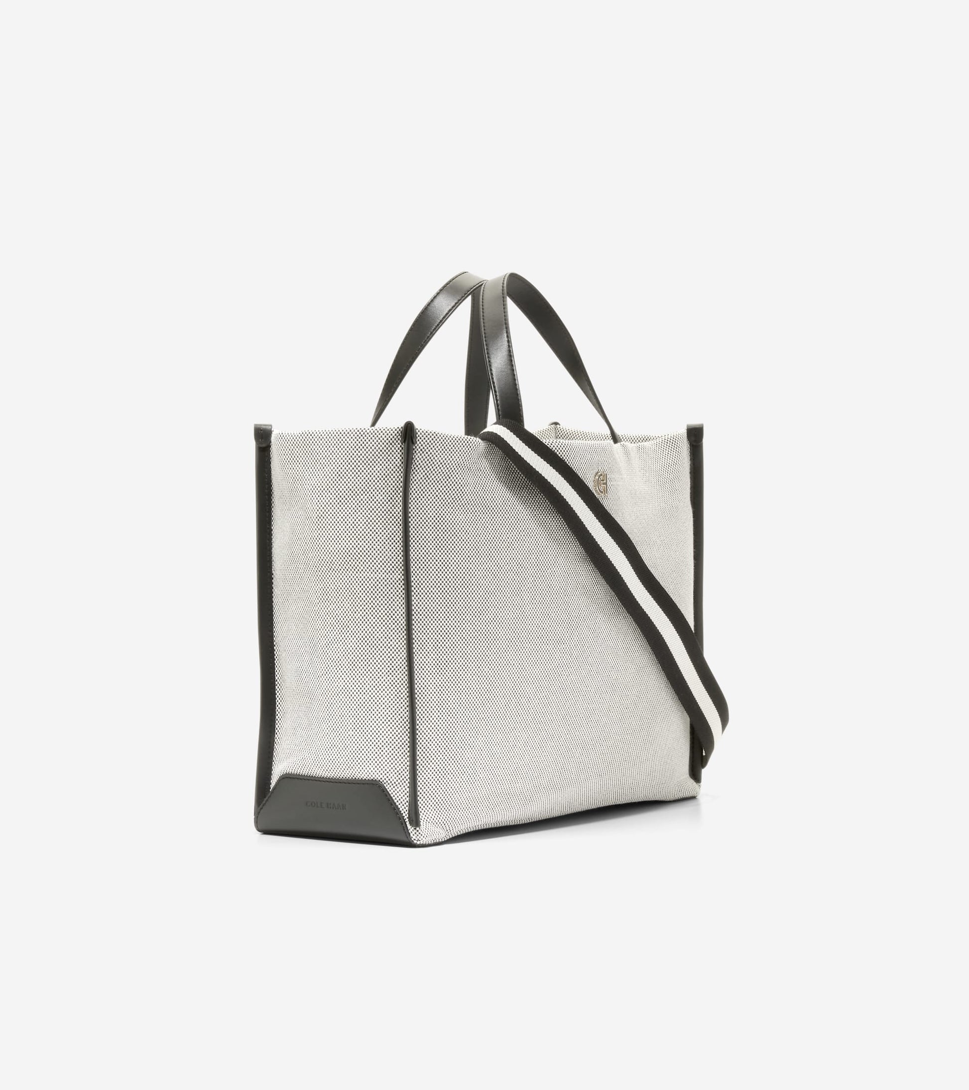 U07660:BLACK-WHITE CANVAS/BLACK TRIM/STRIPED WEBBING:0000