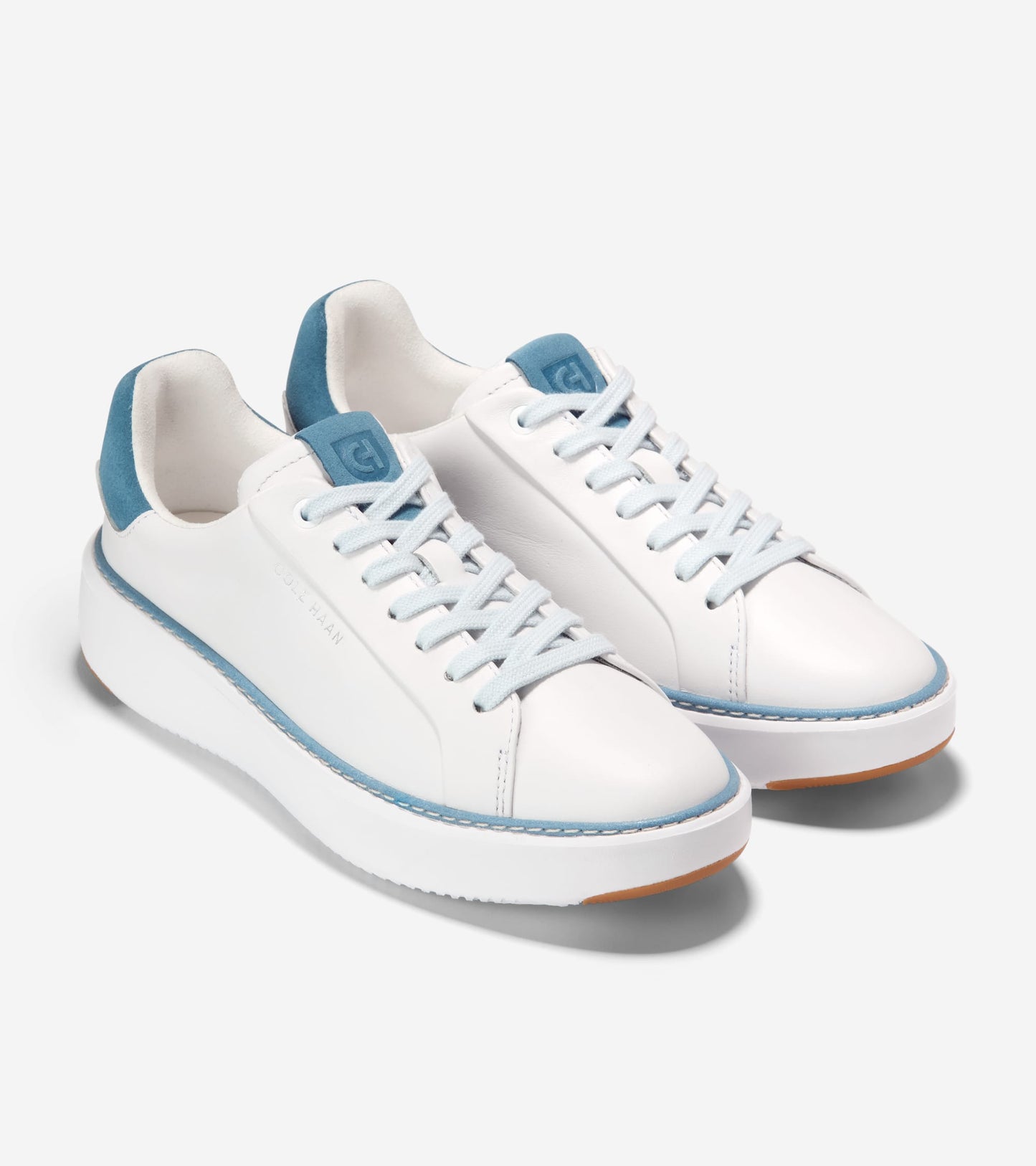 W37810:WHITE LTHR / PROVINCIAL BLUE SDE