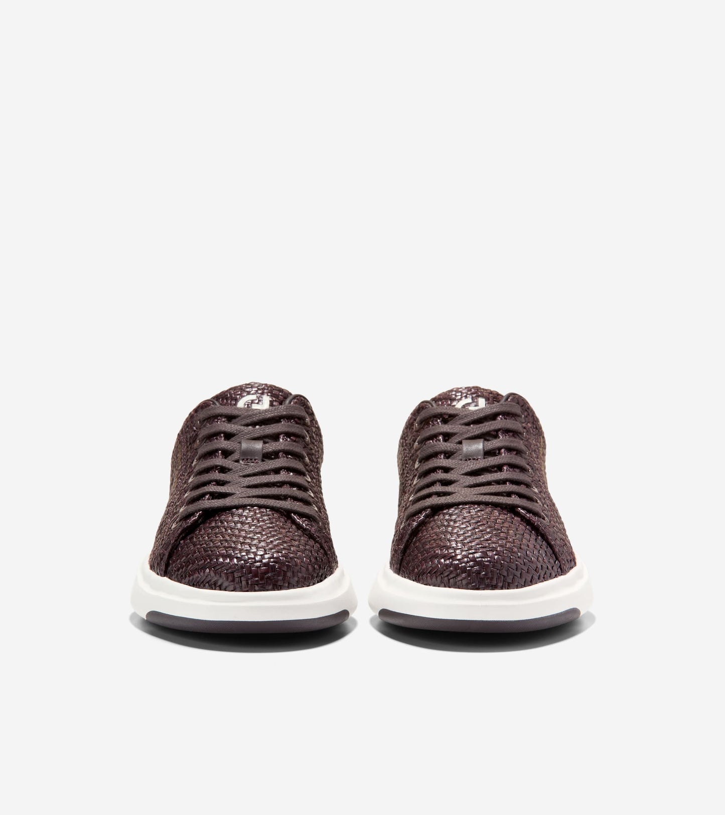 W36966:DK BROWN RAFFIA/DK CHOC  LTHR/WHITE