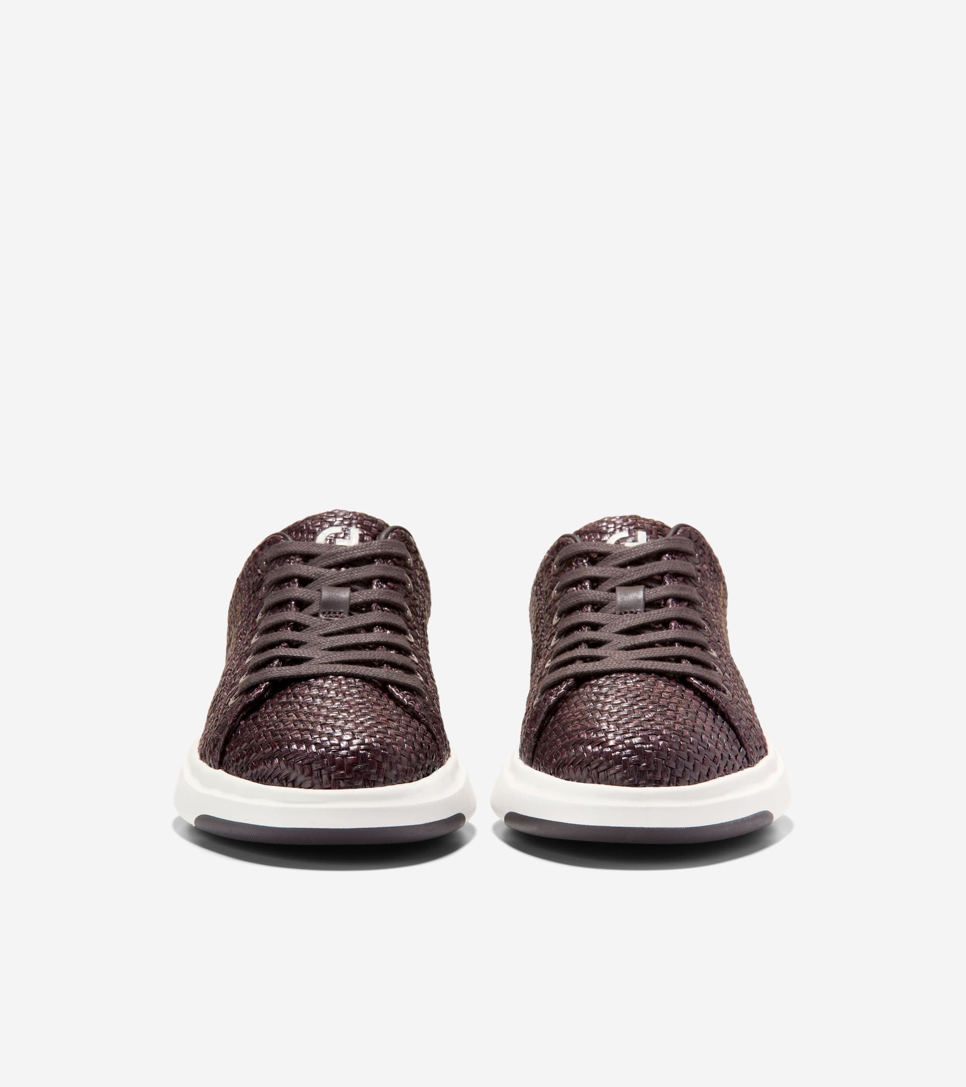 W36966:DK BROWN RAFFIA/DK CHOC  LTHR/WHITE
