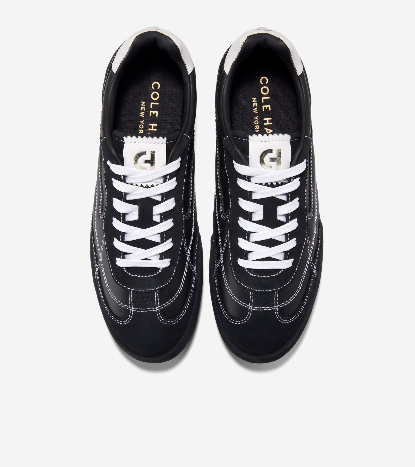 W36554:BLACK SDE/LTHR / WHITE LTHR