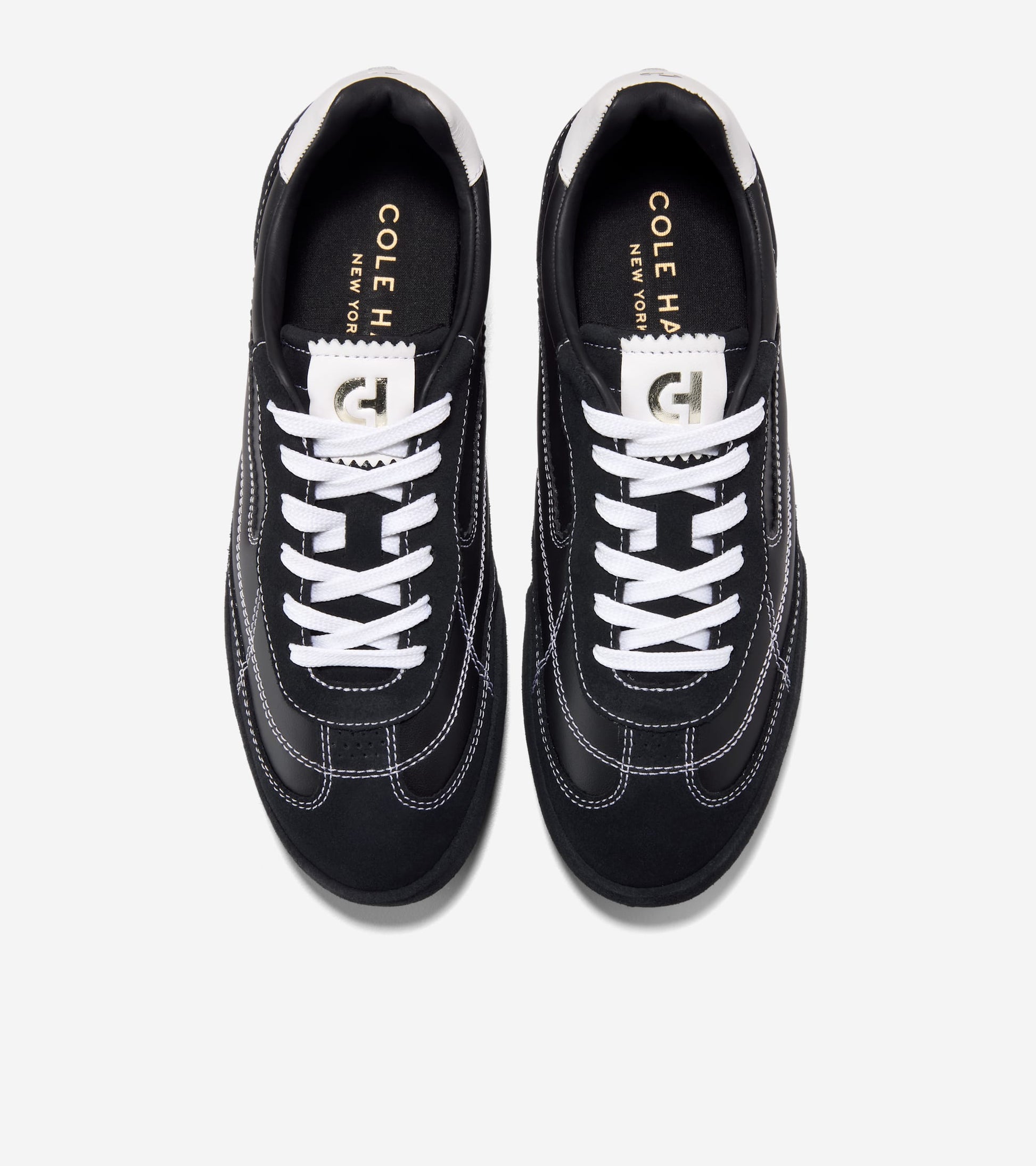W36554:BLACK SDE/LTHR / WHITE LTHR