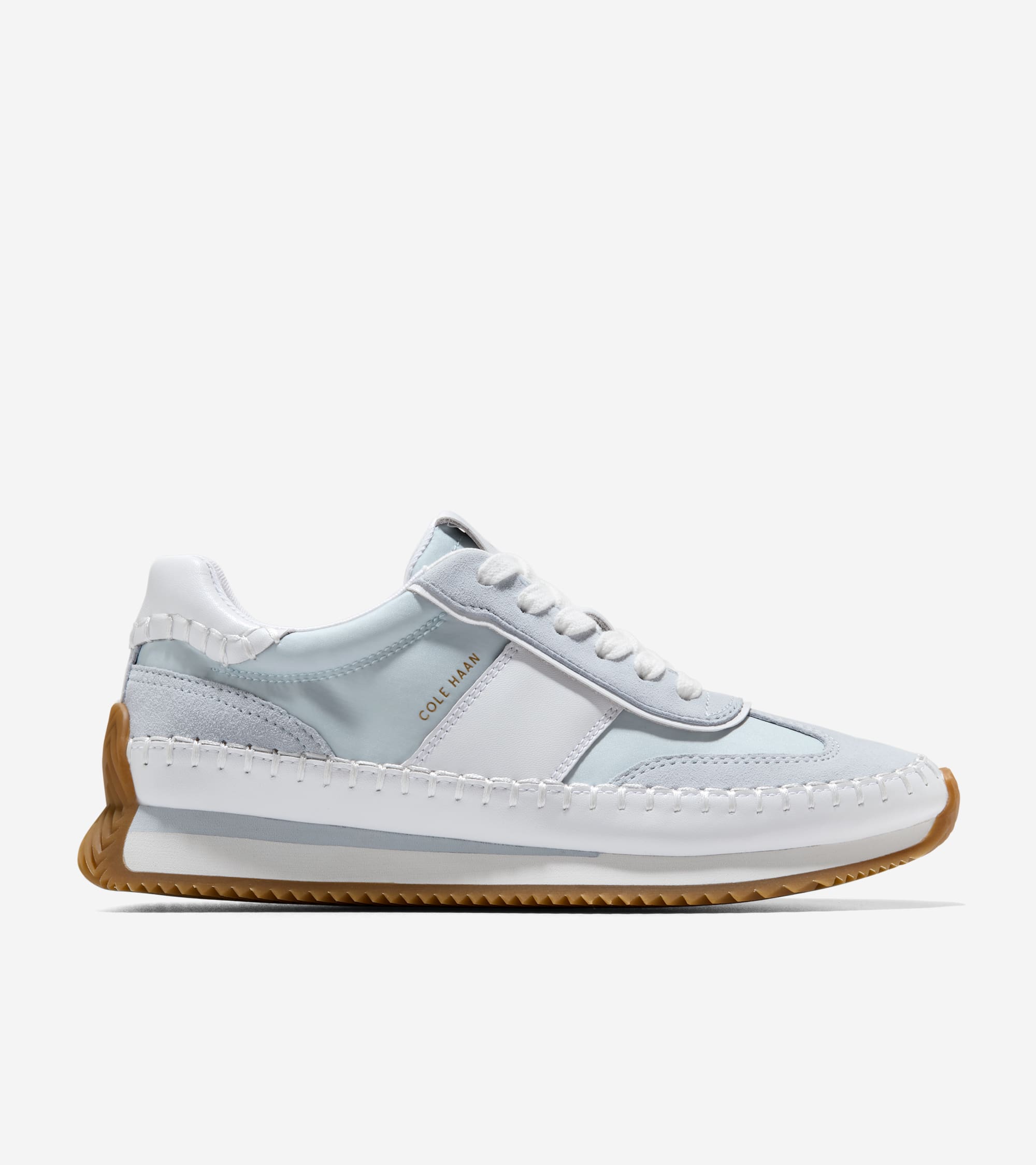 W36786:BALLAD BLUE NYLON/SDE / WHITE LTHR