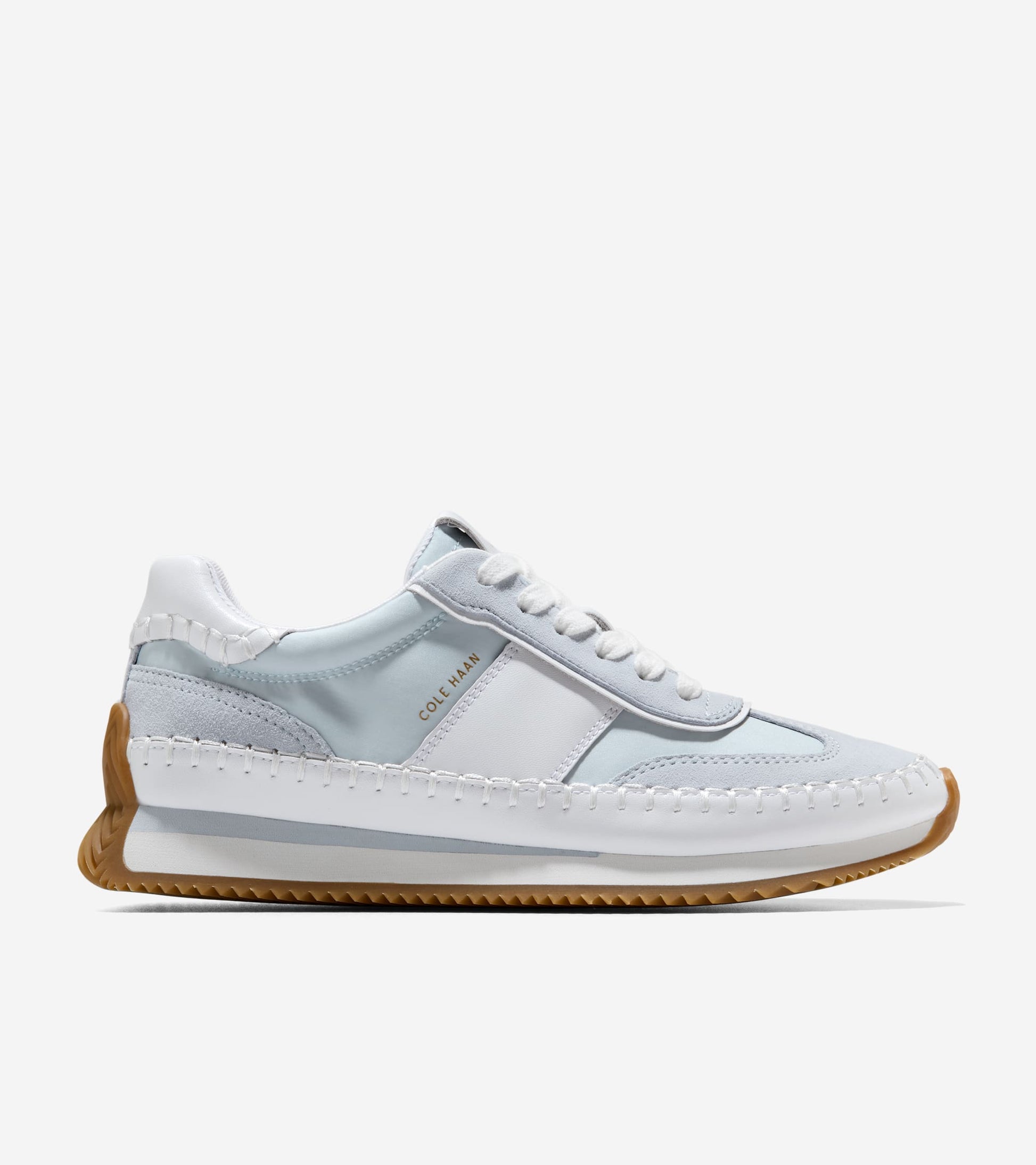 W36786:BALLAD BLUE NYLON/SDE / WHITE LTHR