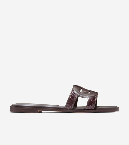W36688:DK BROWN RAFFIA / CH DK CHOCOLATE LTHR