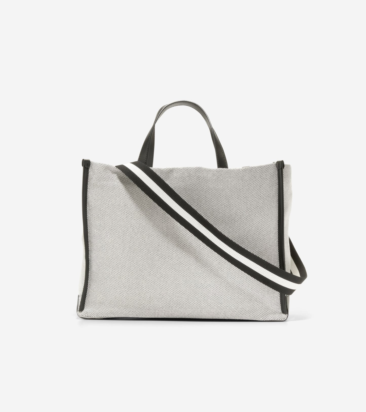 U07660:BLACK-WHITE CANVAS/BLACK TRIM/STRIPED WEBBING:0000