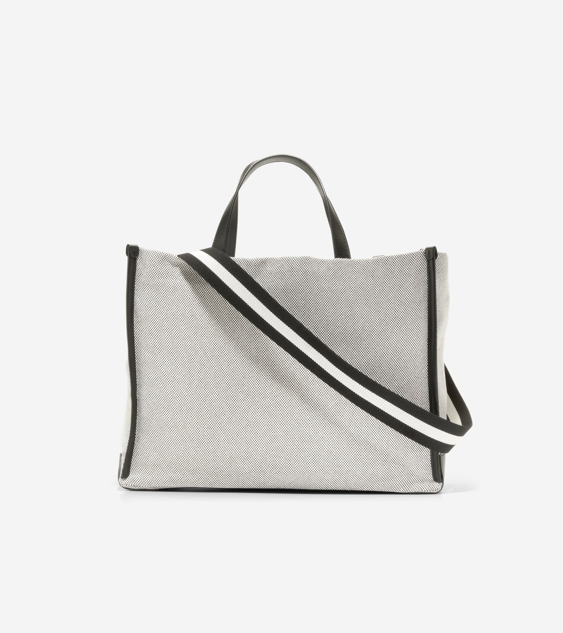 U07660:BLACK-WHITE CANVAS/BLACK TRIM/STRIPED WEBBING:0000