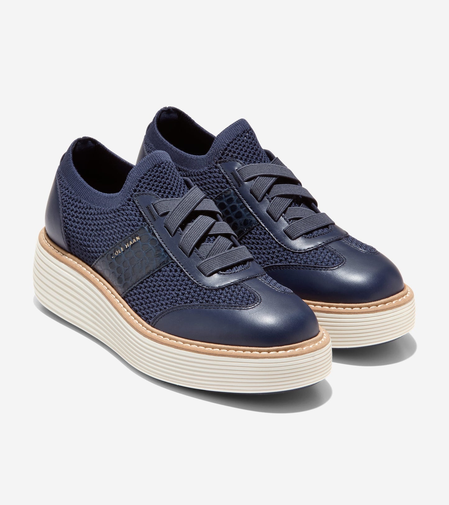 W35602:CH MIDNIGHT MOON SMOOTH/CROC PRINT LTHR