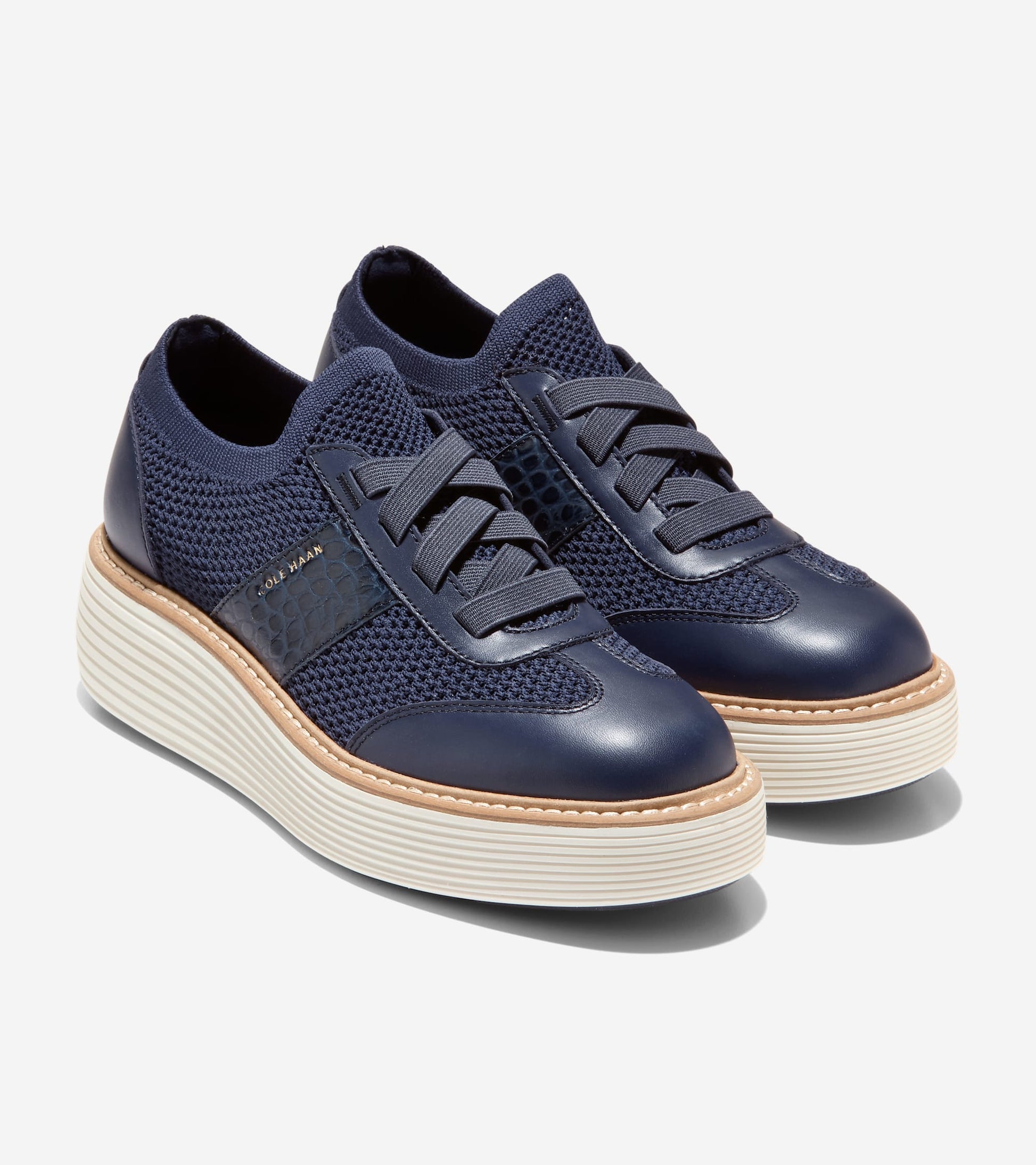 W35602:CH MIDNIGHT MOON SMOOTH/CROC PRINT LTHR